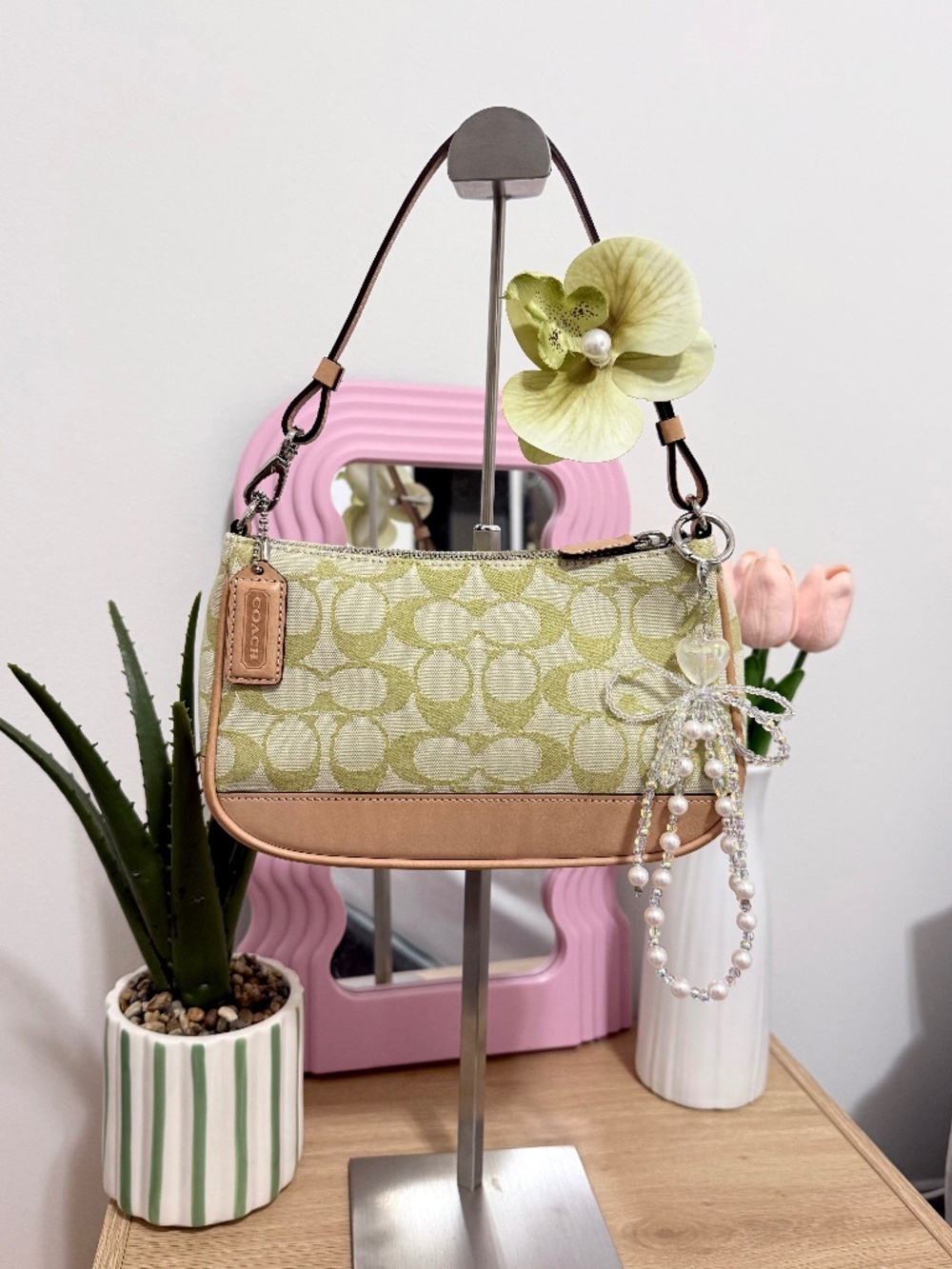 Vintage Coach Signature Demi Shoulder Bag